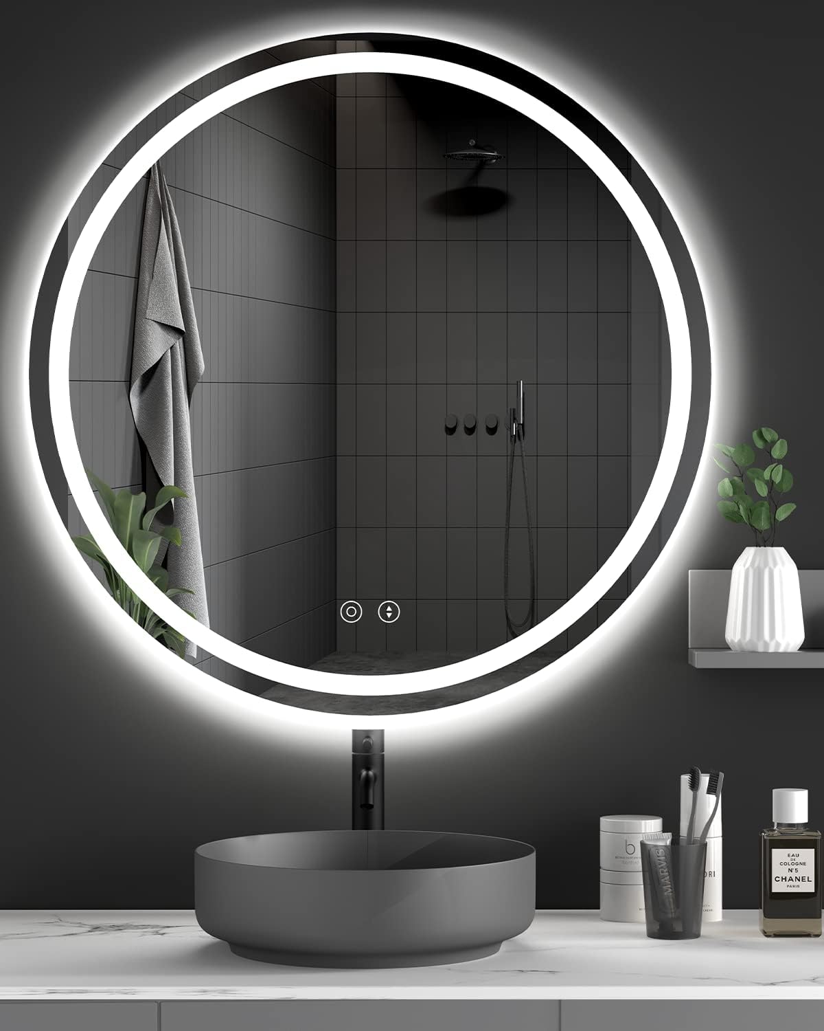Detalle de Dripex Specchio bagno LED rotondo 70 cm