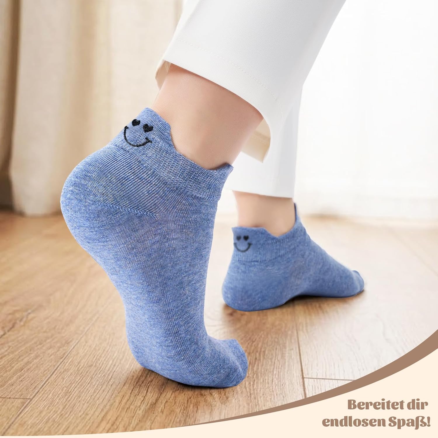 Thumbnail 1 de Effeet Lustige Sneaker Socken Damen 10 Paar – bunte, atmungsaktive Kurze Socken mit Stickmotiven