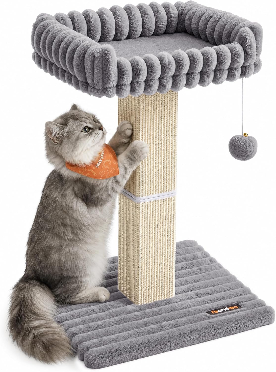 Imagen de Feandrea Tiragraffi per Gatti Adulti – Colonna in Sisal con Piattaforma Lavabile (Grigio, 45 x 40 x 71 cm) – Collezione CLAWFY PCA022G201 en OfertitasTOP