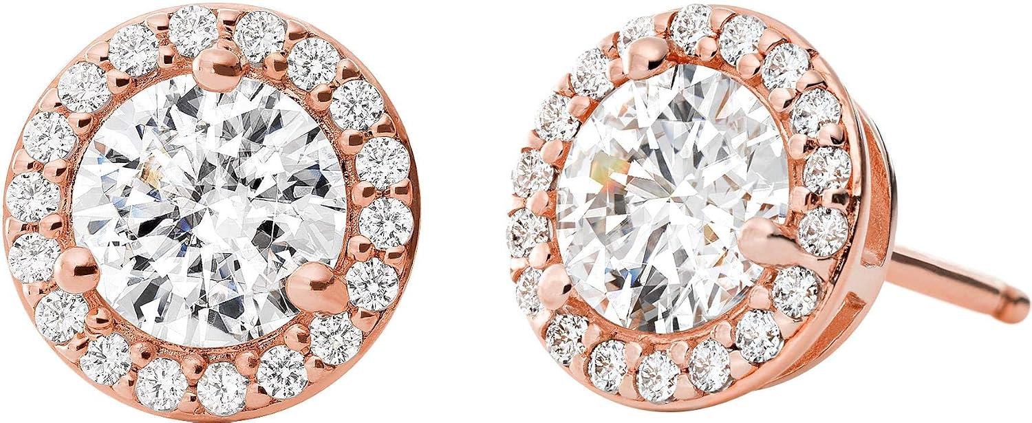 Detalle de Michael Kors Damenohrringe aus rosévergoldetem Halbedelstein mit Stecker