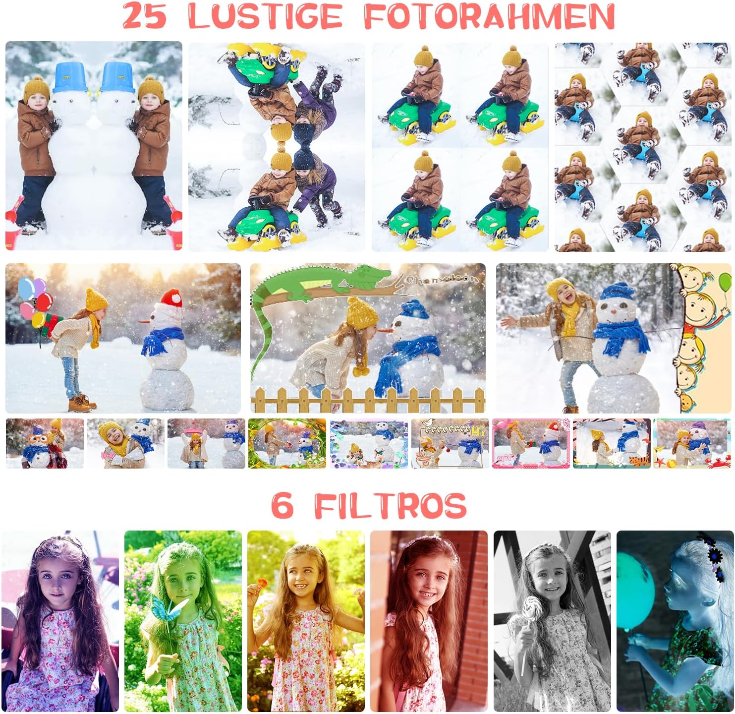 Thumbnail 4 de ARNSSIEN 180 Flip Lens 📸 Cámara Infantil Digital con Funda