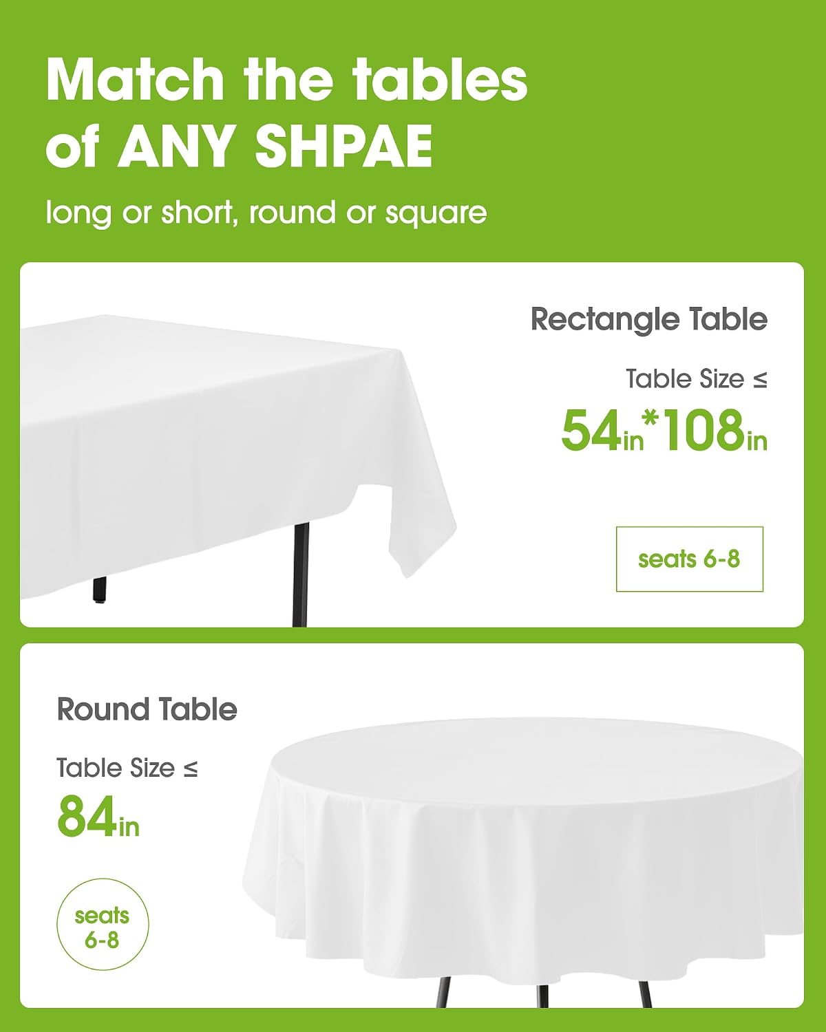 Detalle 2 de Pureegg 84'' Disposable Tablecloth, 20 Pack ⚙