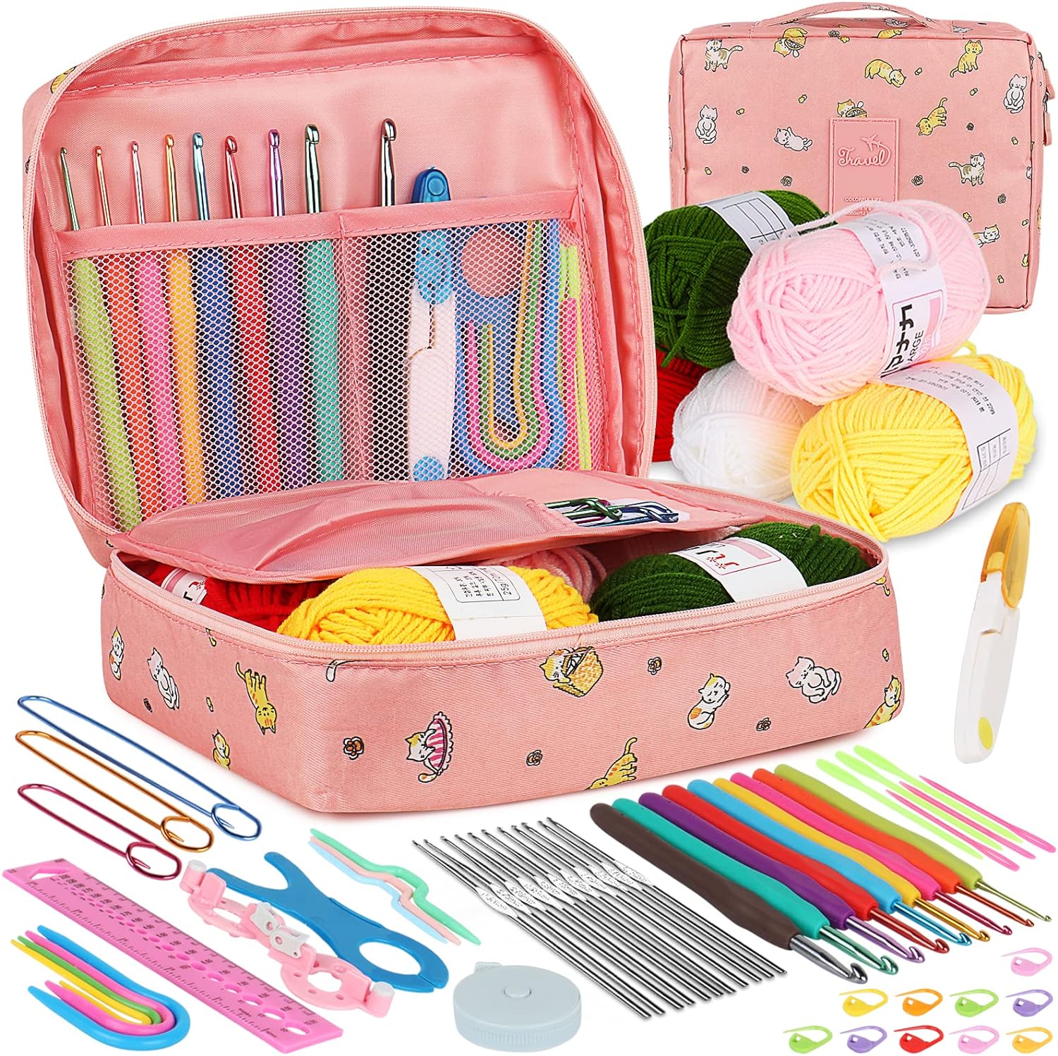Aeelike Crochet Kit for Beginners 59‑pc