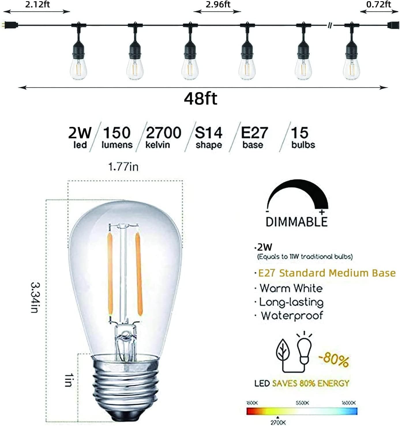 Thumbnail 1 de Svater Outdoor string lights 29 m LED
