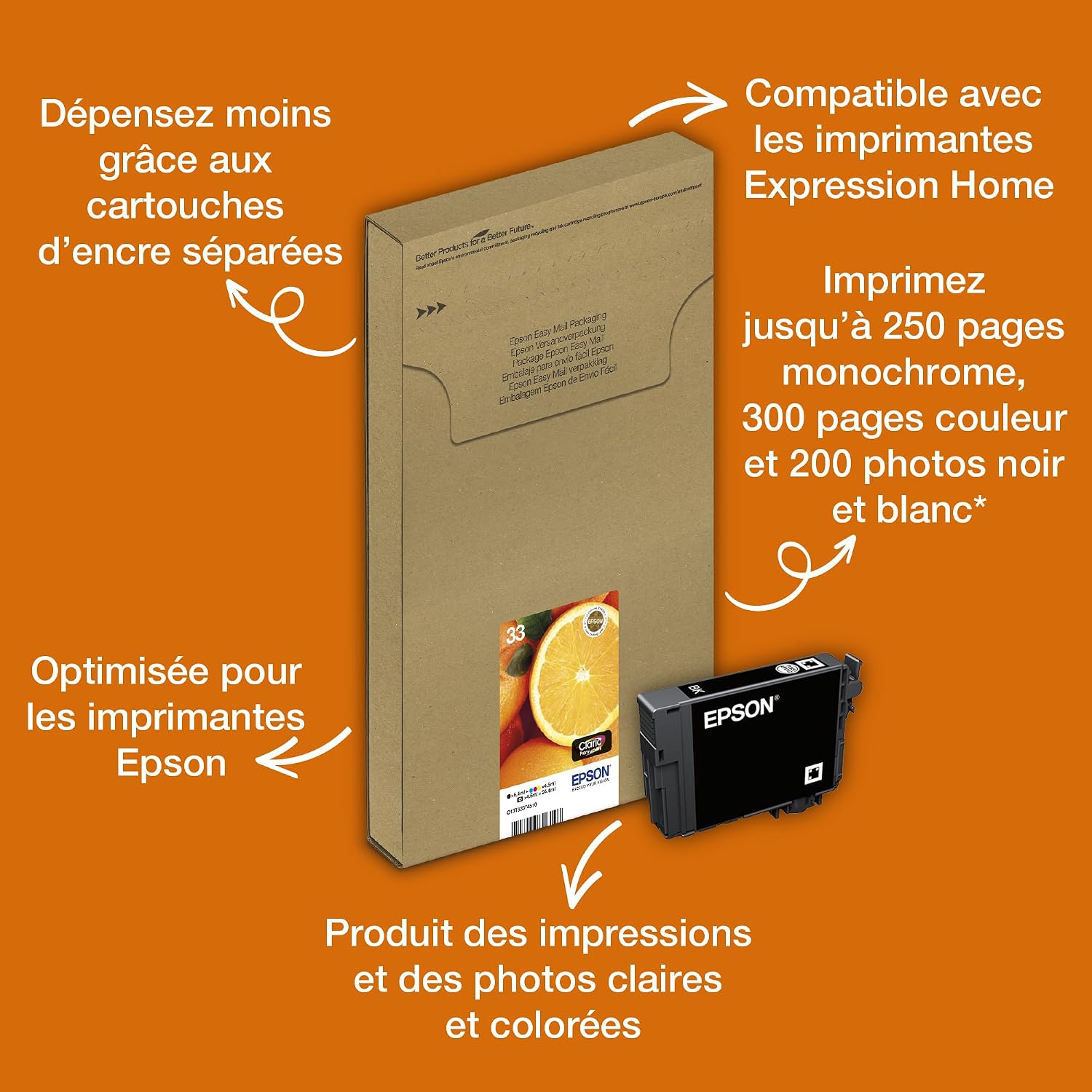 Thumbnail 1 de Epson 33 Oranges Multipack Cartouches 5 couleurs Claria Premium