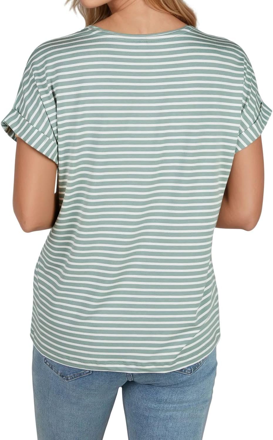 Thumbnail 2 de ONLY ONLMOSTER 2er-Pack Damen-Tops – Regular Fit, Rundhals, Kurzarm, Streifen/Unifarben