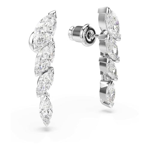Detalle de Swarovski Mesmera Pendientes Talla Marquesa Blanco con Baño de Rodio