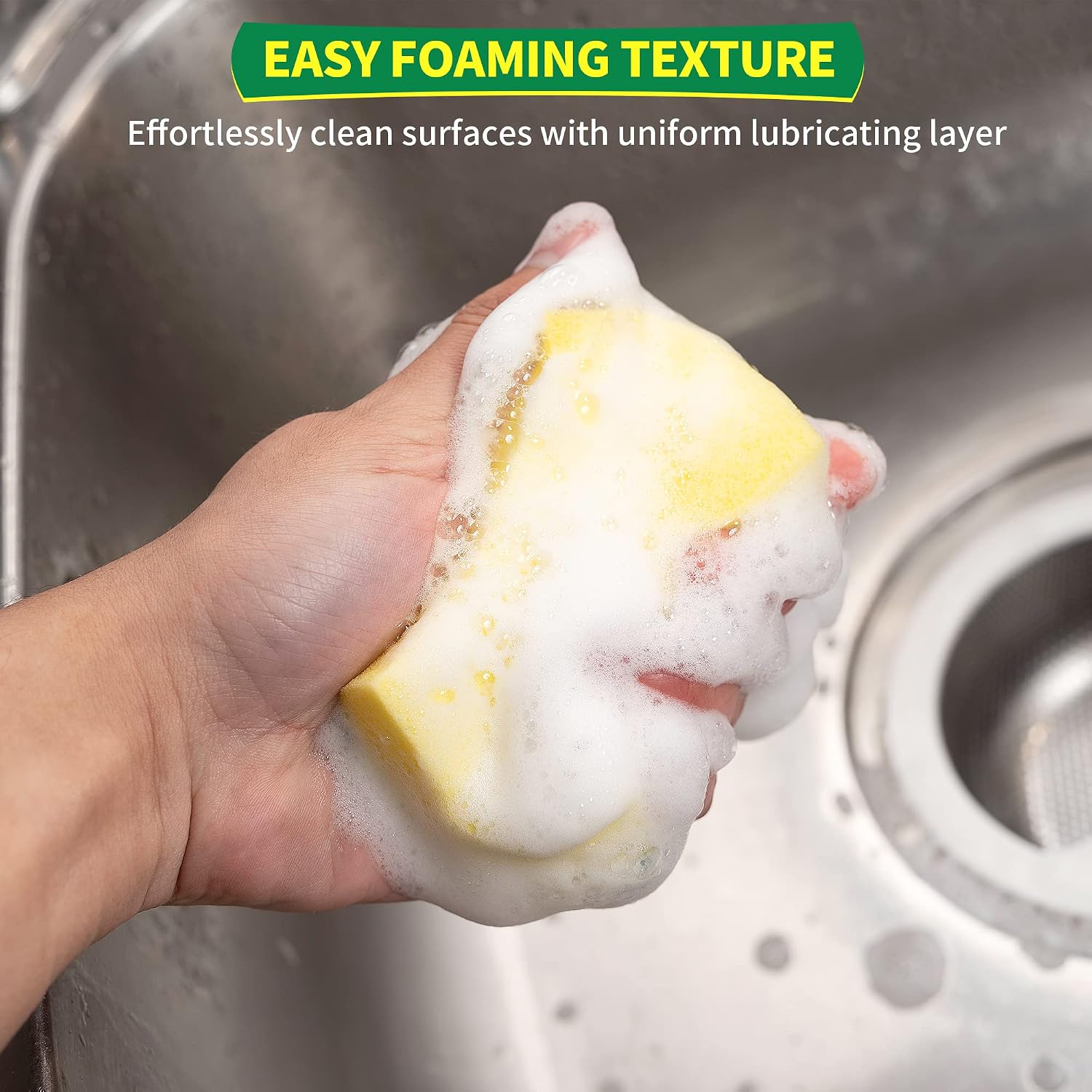 Detalle 2 de HOMERHYME Scrub Pro Heavy-Duty Sponges, 24-Pack, Double-Sided