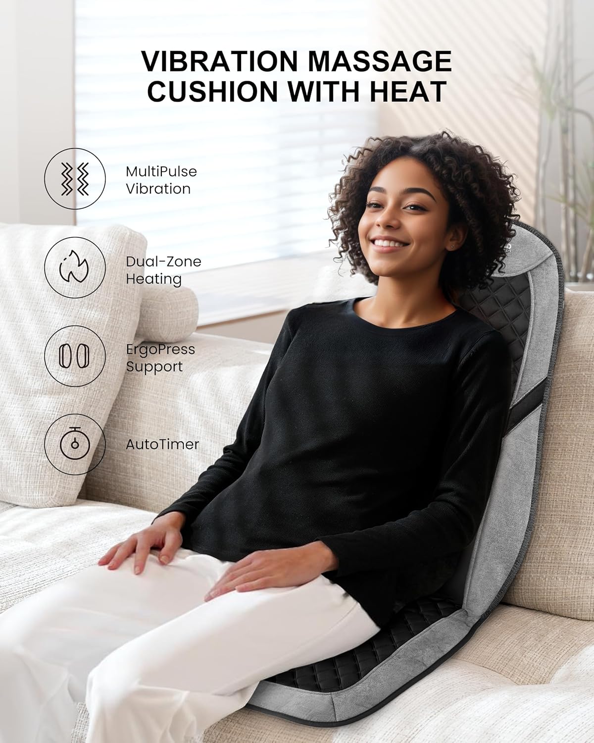 Detalle 2 de COMFIER Back Massager 10-motor seat cushion