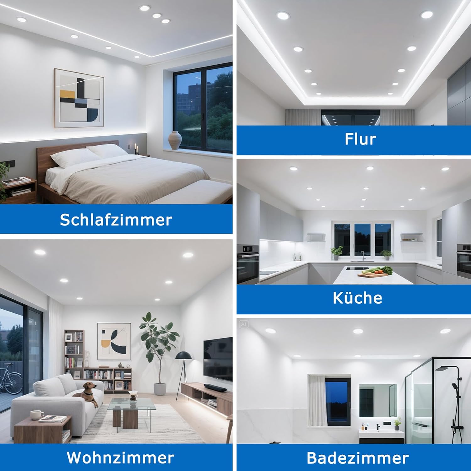 Thumbnail 6 de ZIZZLER LED Einbaustrahler Set 40er 230V