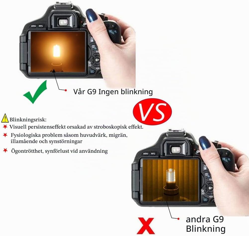 Detalle de BAOMING G9 LED-lampor, dimbara, 4 W, 2700 K och 5-pack
