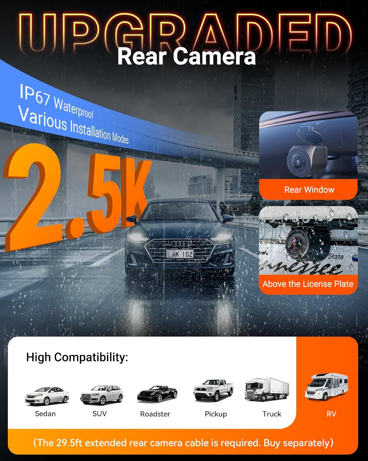 Thumbnail 3 de Vantrue N4S 3-Channel WiFi Dash Cam (STARVIS 2, PlatePix) with GPS, LTE support and 24/7 Parking Mode