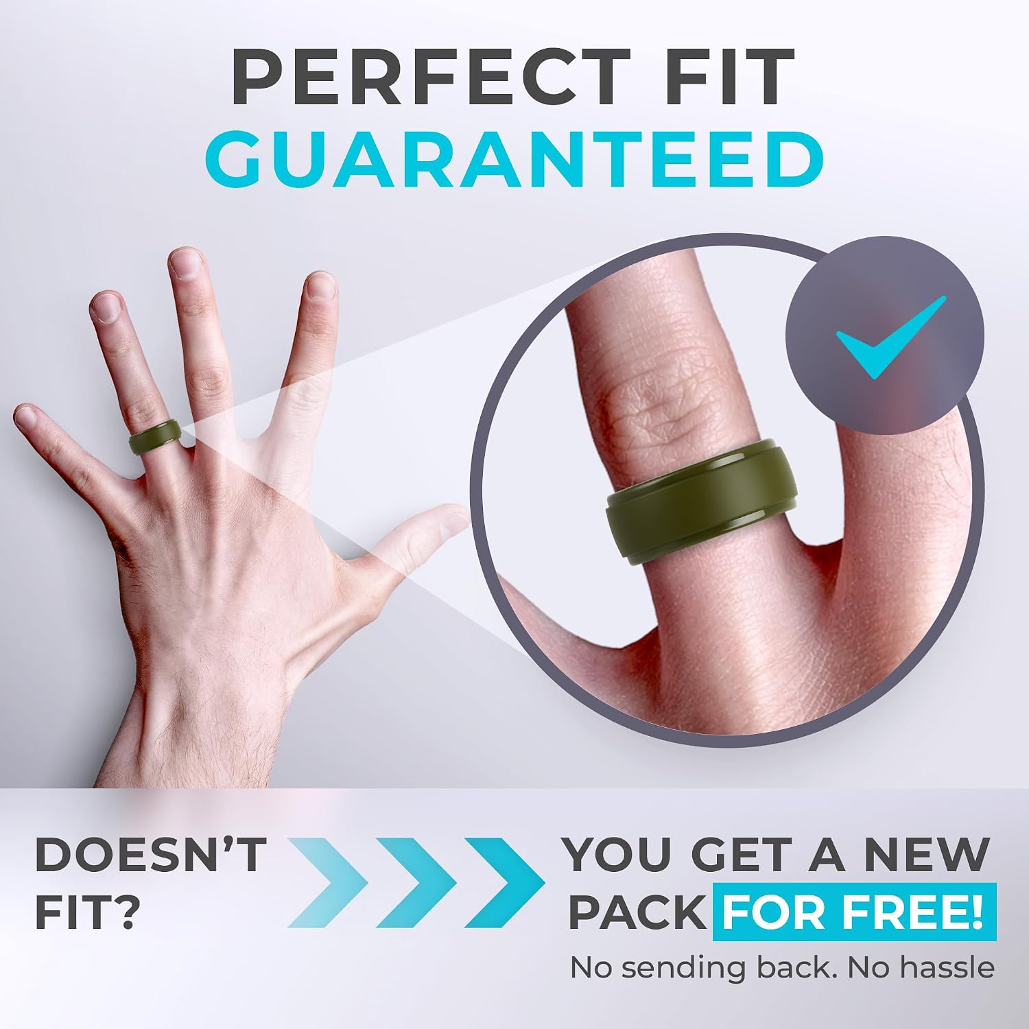 Detalle de ThunderFit Silicone Rings for Men – Step Edge Rubber Wedding Band (10mm Wide, 2.5mm Thick)