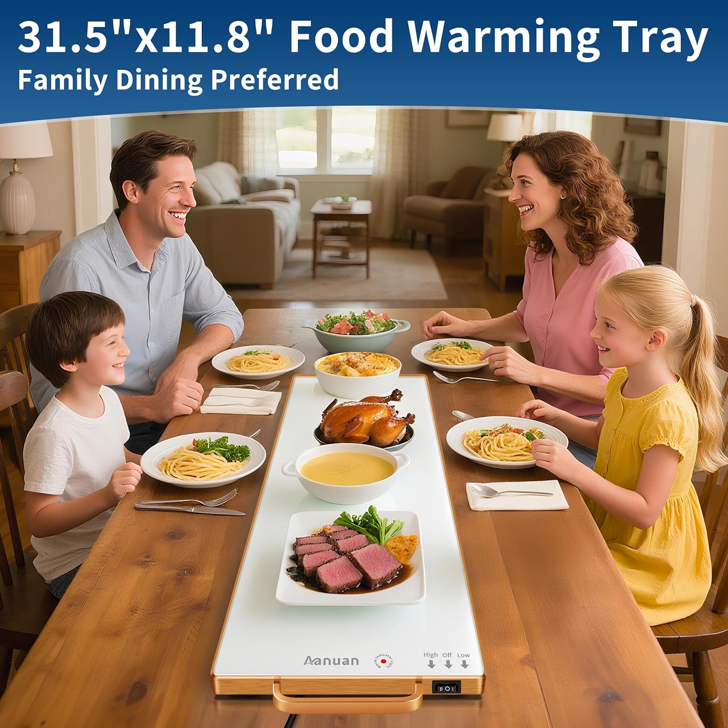 Thumbnail 1 de Warming Trays for Buffets Party (31.5"x11.8") with Thermostat – Electric Food Warming Mat for Countertop