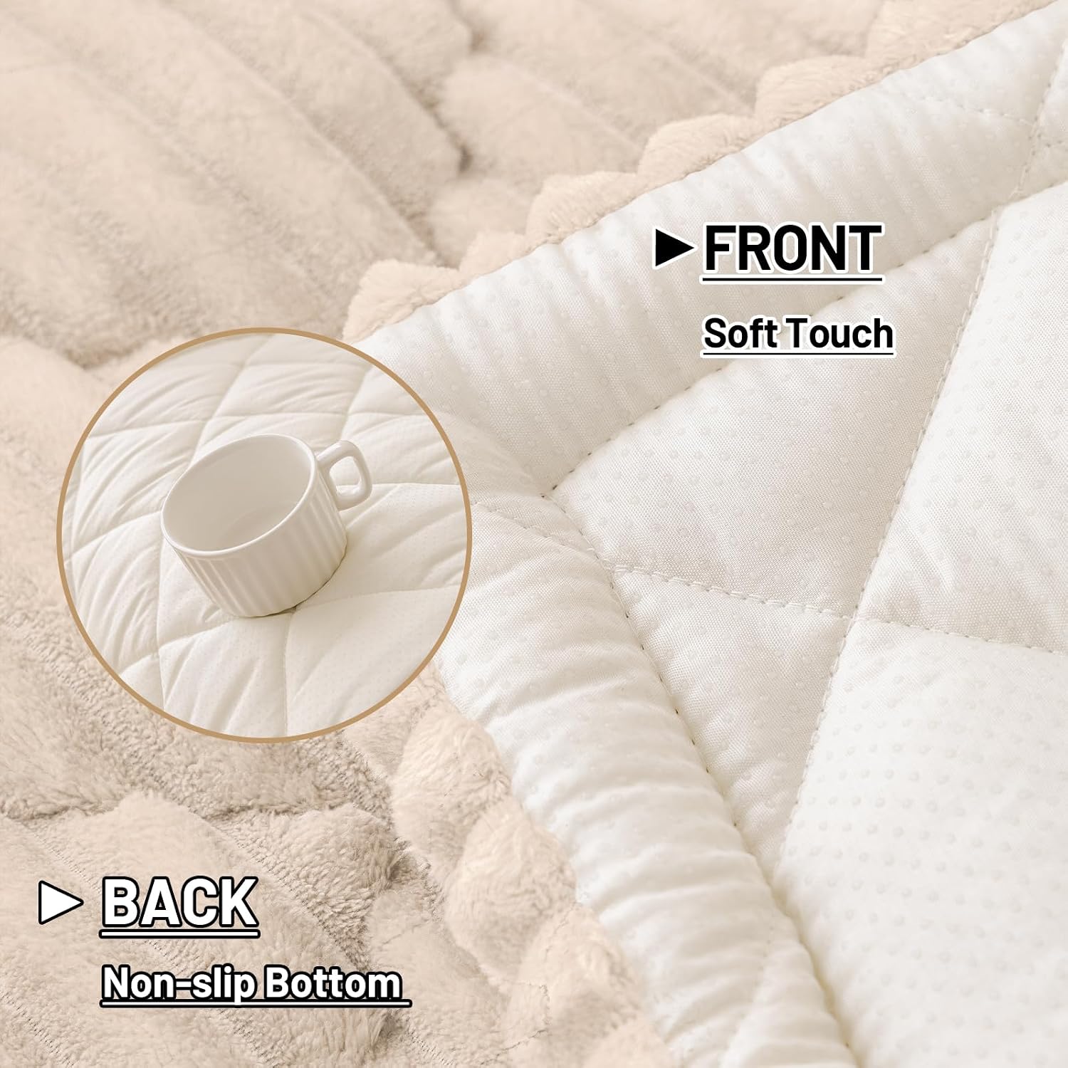 Detalle de Smiry Couch Cover for Dogs: Washable, Non-Slip Fuzzy Sofa Protector (Apricot, 27.6" x 70.9")