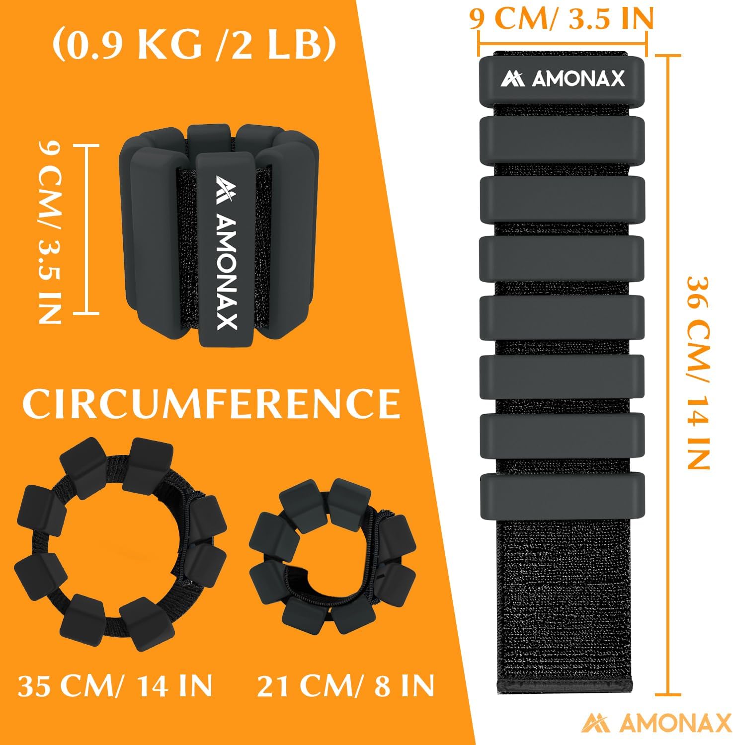 Thumbnail 4 de Amonax Adjustable Ankle and Wrist Weights 1 lb ๐