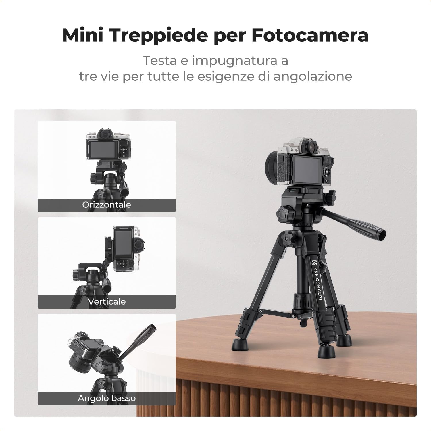Thumbnail 2 de K&F CONCEPT Mini Treppiede per Fotocamera S233A0: compatto, stabile e versatile