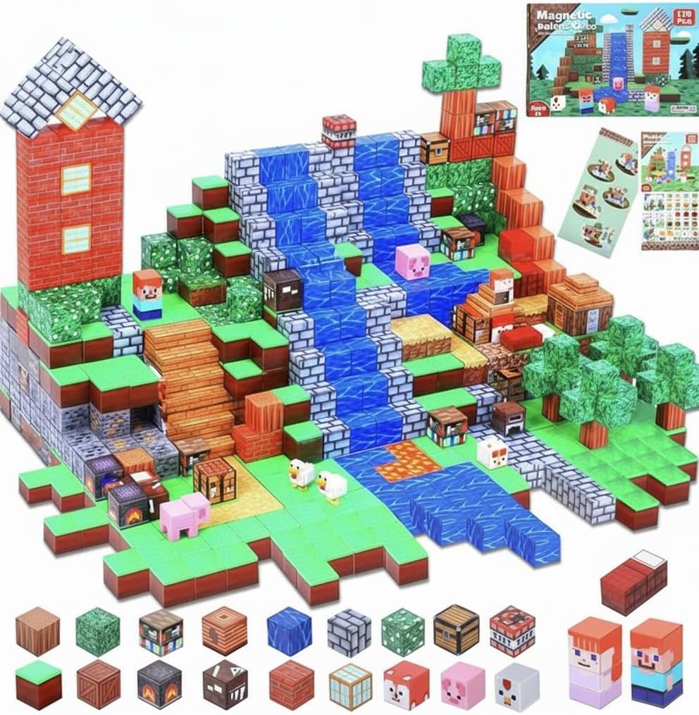 GigglePlay Magnetic Blocks: Animal Farm 150-Piece Set