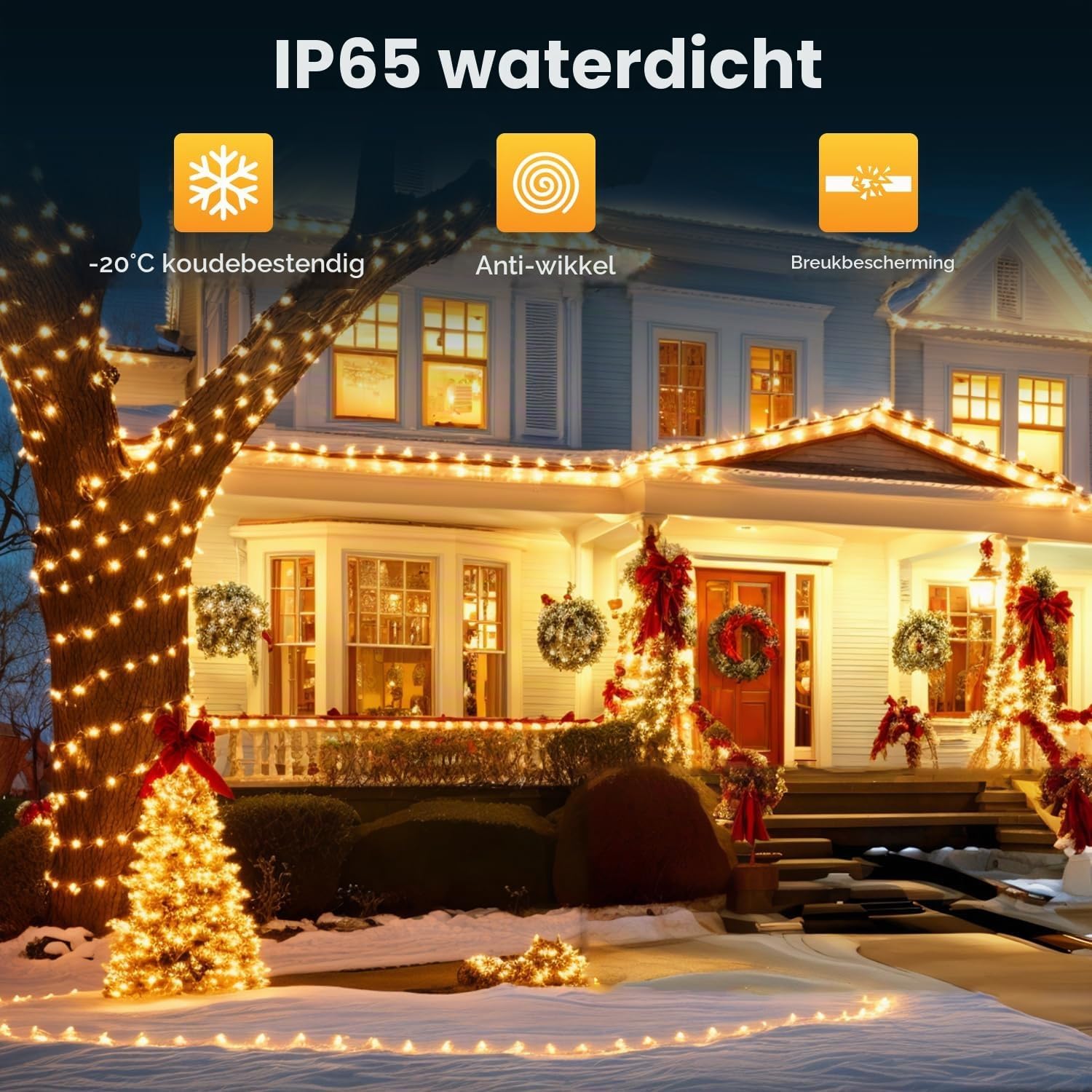 Detalle de Electight DESLA5-10M zonnelichtsnoer van 10 meter met 100 leds, 8 standen en IP65