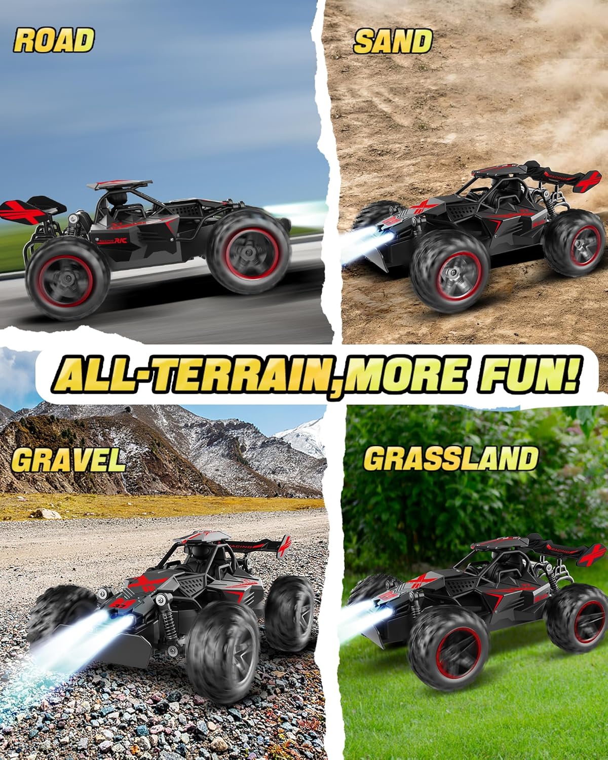 Detalle de SZJJX 2.4Ghz Remote Control Monster Truck for Kids (Age 3–7+) with LED Lights, 15+ KM/H