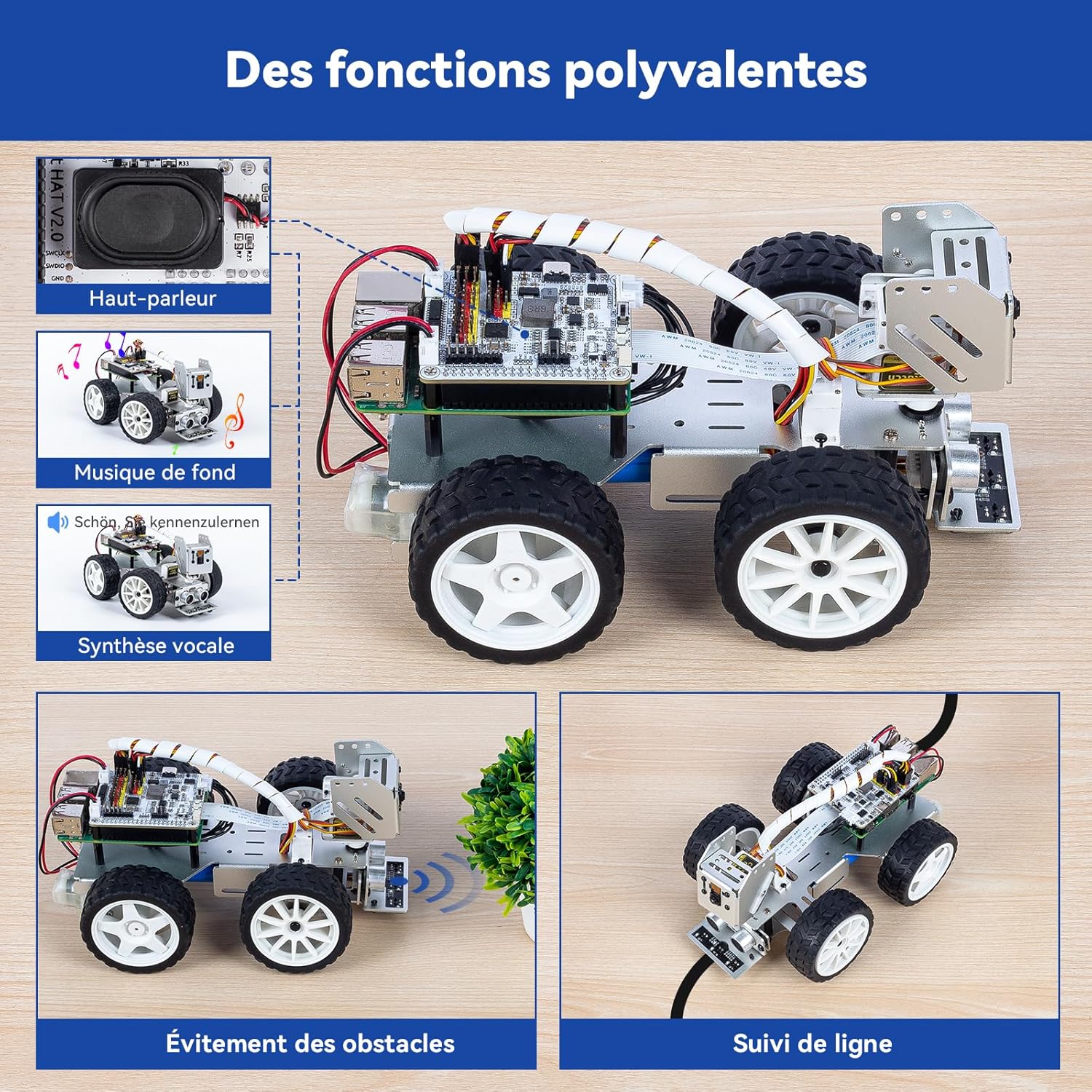 Thumbnail 4 de SunFounder Kit robotique PiCar-X AI pour Raspberry Pi 5/4/3B+/Zero 2W