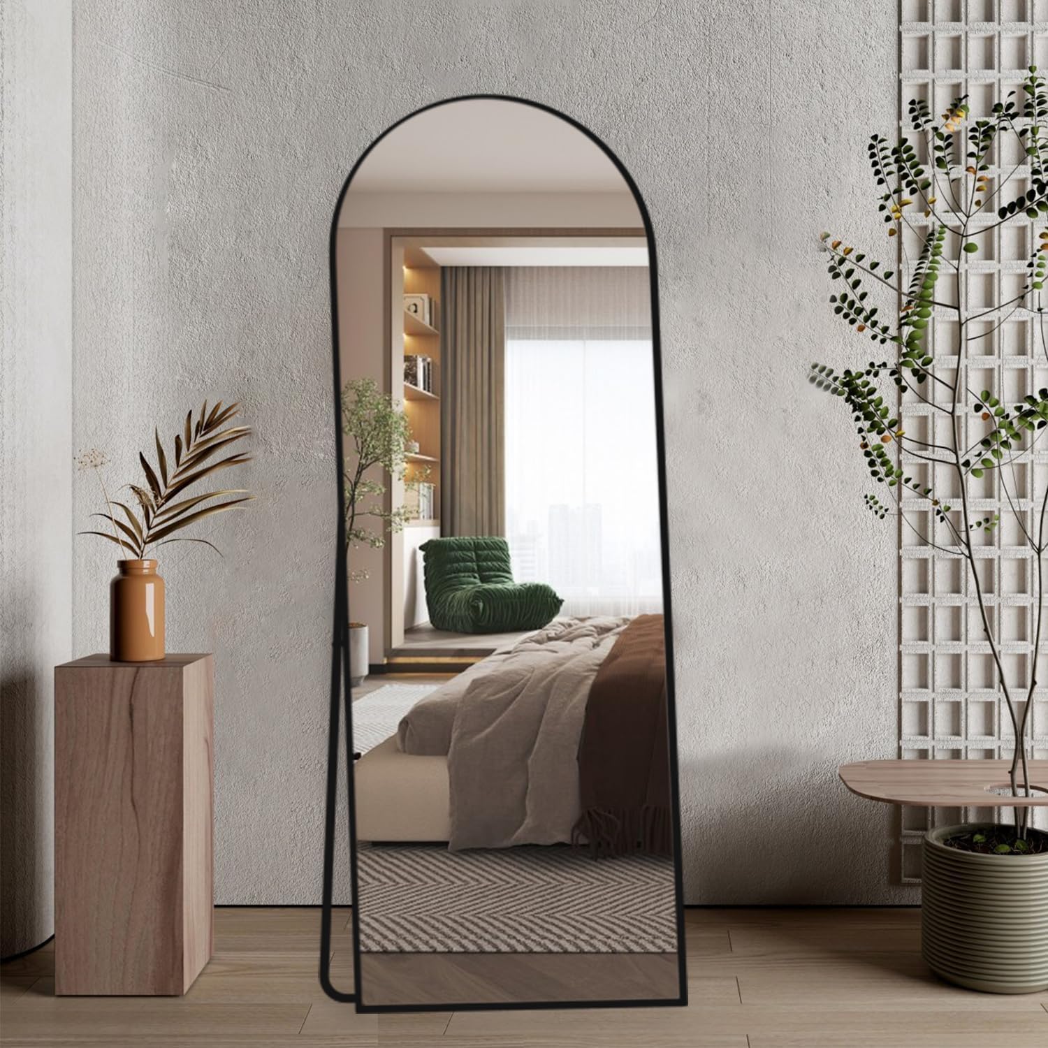 Thumbnail 2 de NEUWEABY Arched Floor Mirror, 64 × 21 in