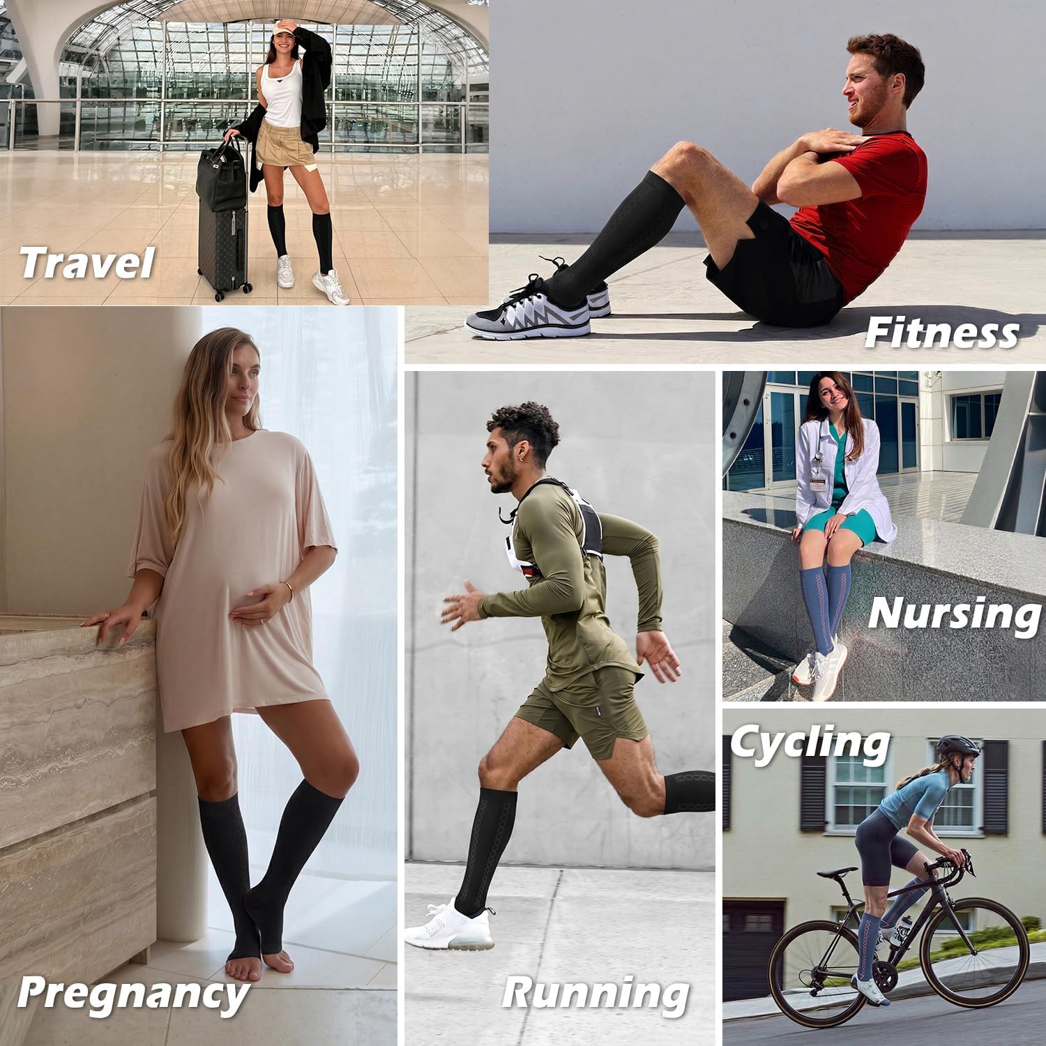 Thumbnail 5 de DHSO 30–40 mmHg Knee-High Compression Socks, 2 Pairs