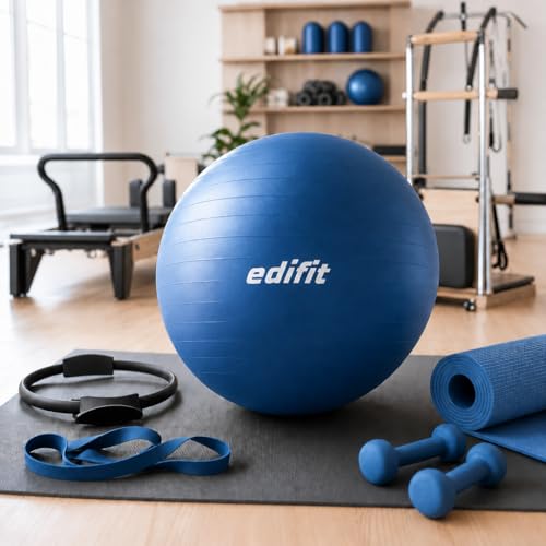 Thumbnail 6 de EDIFIT Pelota de Pilates 65 cm Azul – Juego completo con hinchador