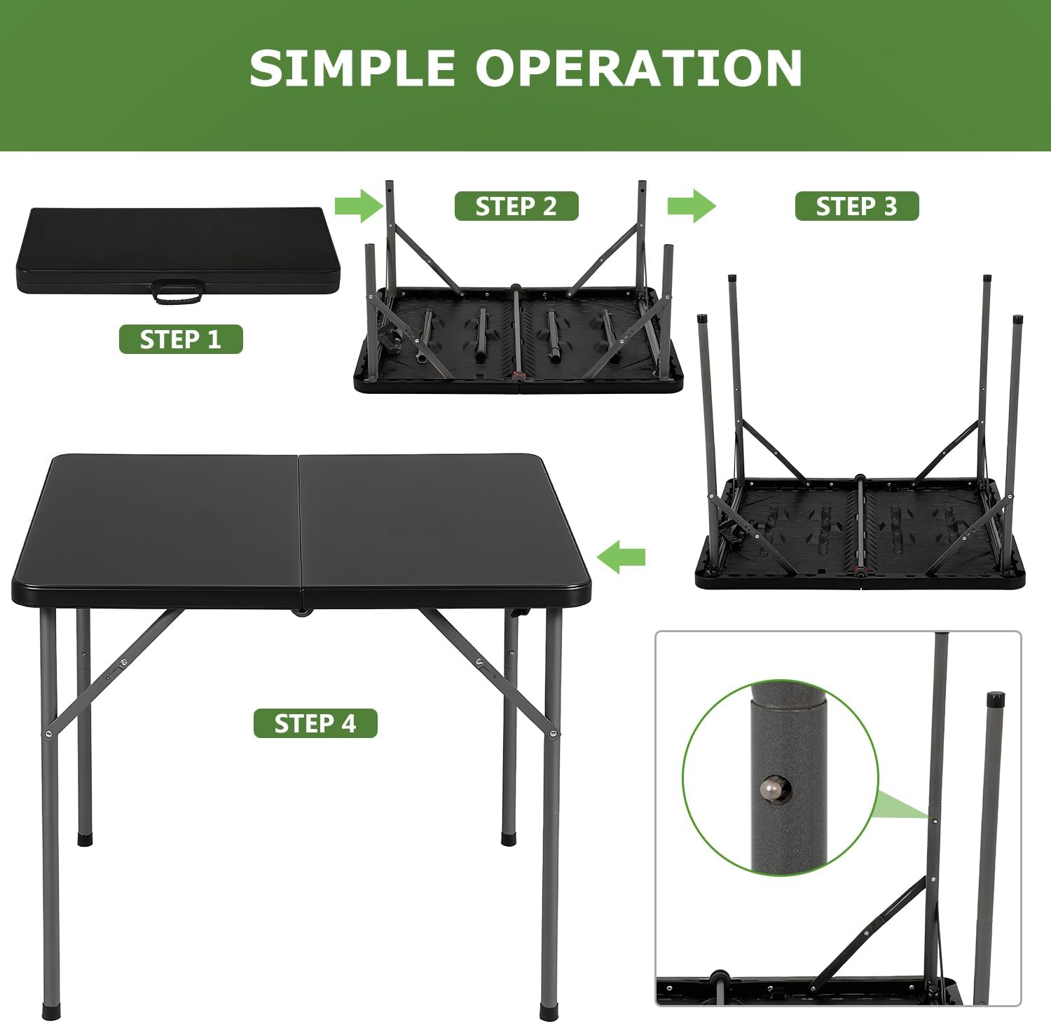 Detalle 2 de BestOffice Folding Table 34-Inch