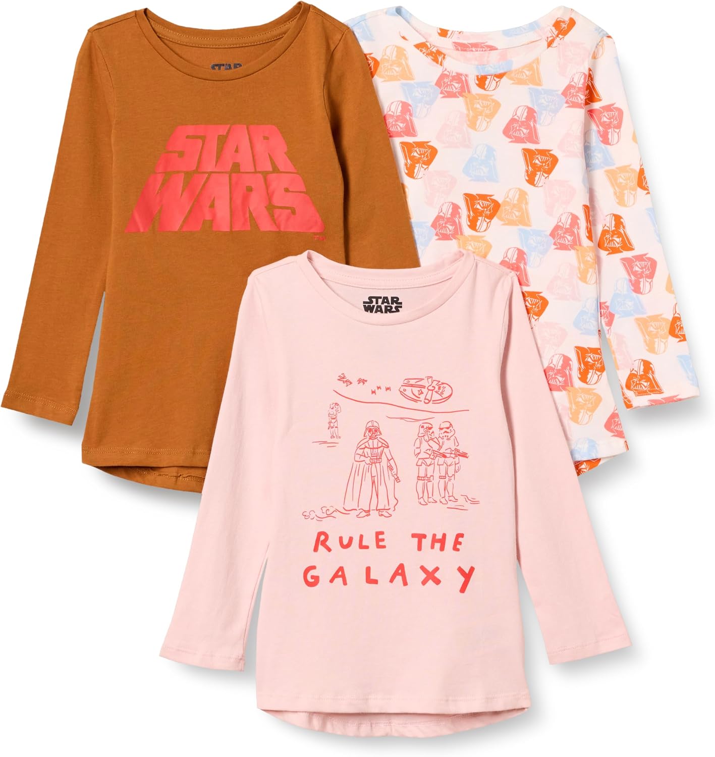 Detalle de Amazon Essentials Girls' Long-Sleeve Tunic T-Shirts Pack of 3