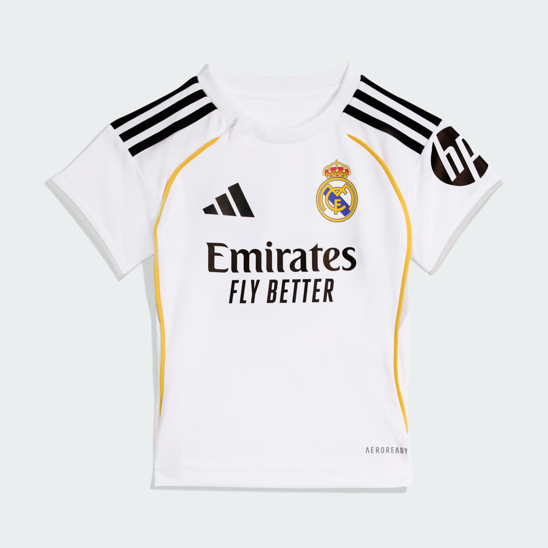 Detalle de Miniconjunto primera equipación Real Madrid 25/26 de Adidas