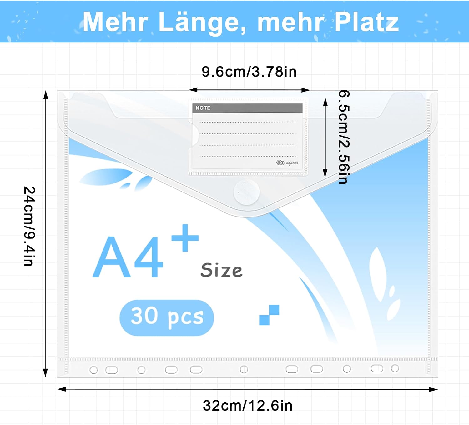 Detalle 2 de Agoer A4 Dokumententasche 30 Stück