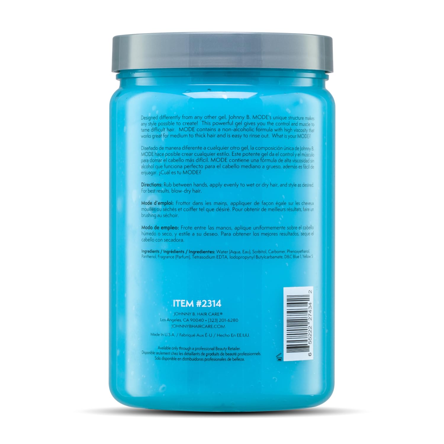 Thumbnail 3 de JOHNNY B. Mode Professional Hair Styling Gel (Alcohol-Free, No-Flake)