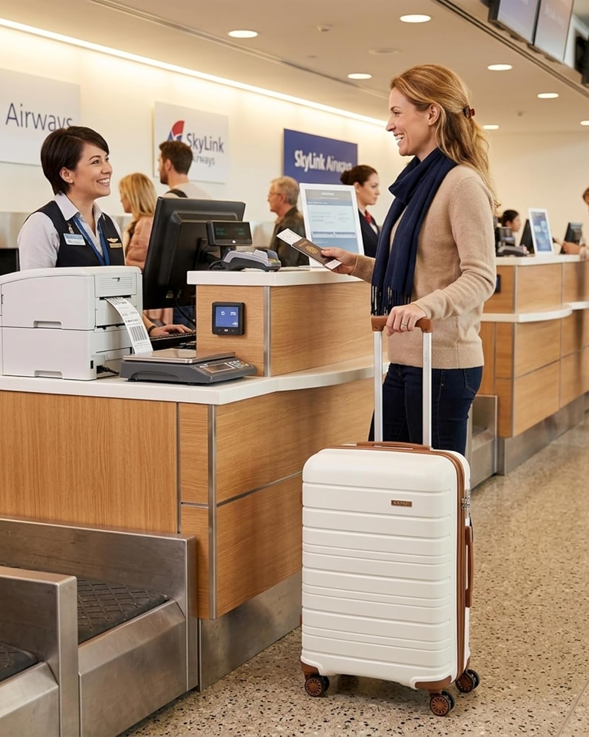 Thumbnail 1 de Kono Lightweight Suitcase: Polypropylene Hard Shell Hand Luggage with TSA Lock and 4 Silent Wheels