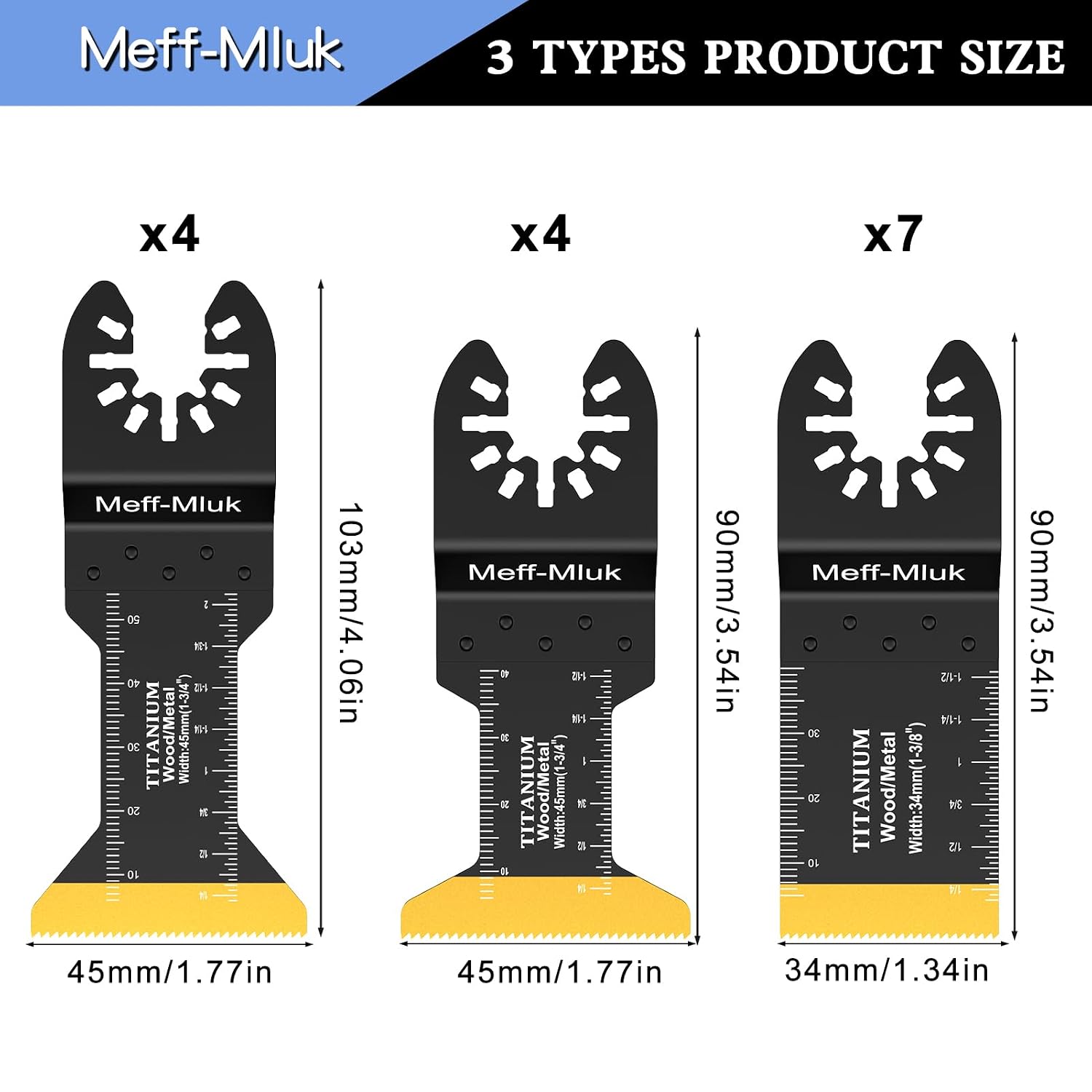 Thumbnail 1 de Meff-Mluk Titanium oscillating blades 15 pcs