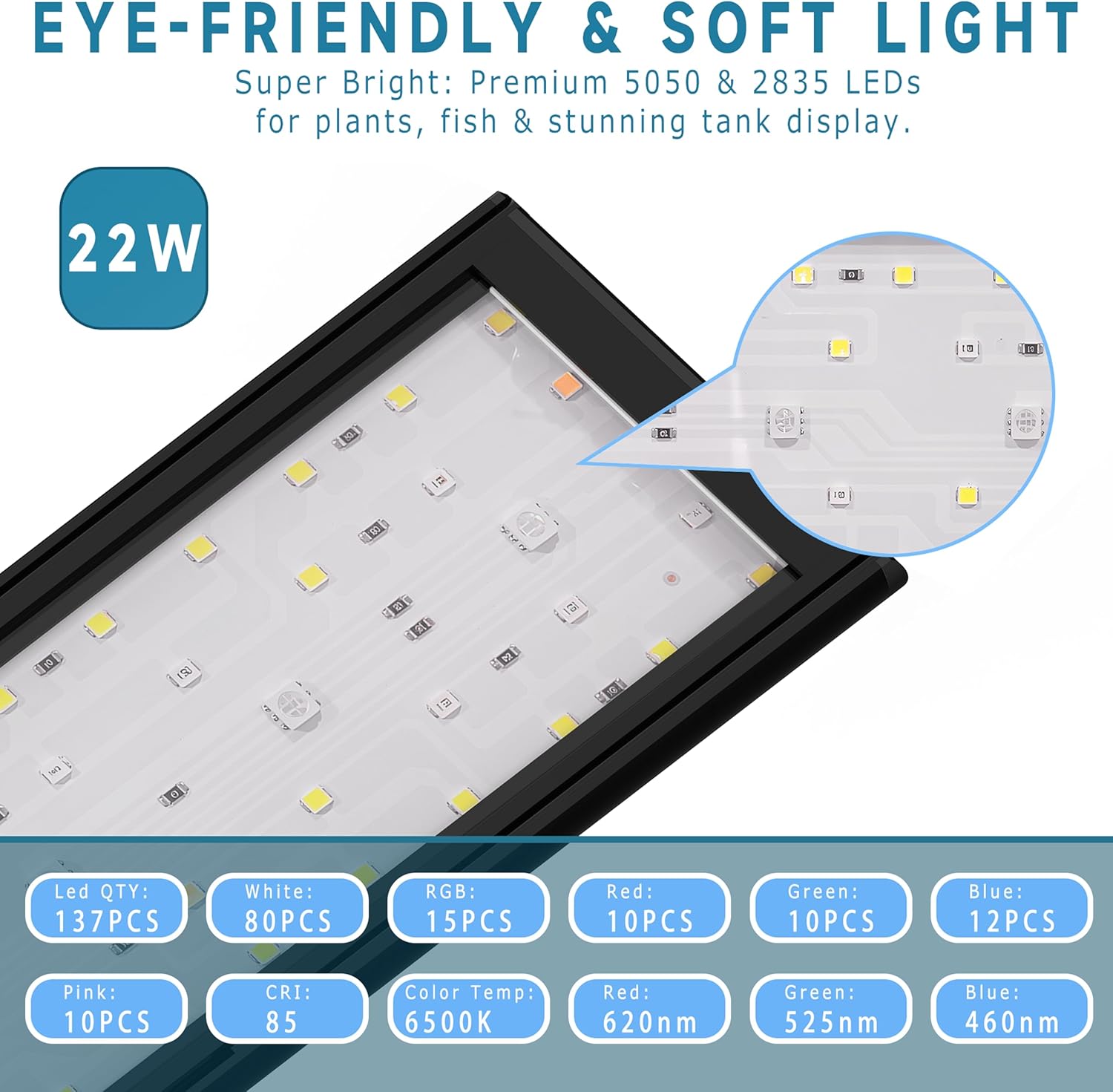 Thumbnail 2 de SEVENCONST 24/7 Mode LED Aquarium Light for 30-36 Inch Tanks