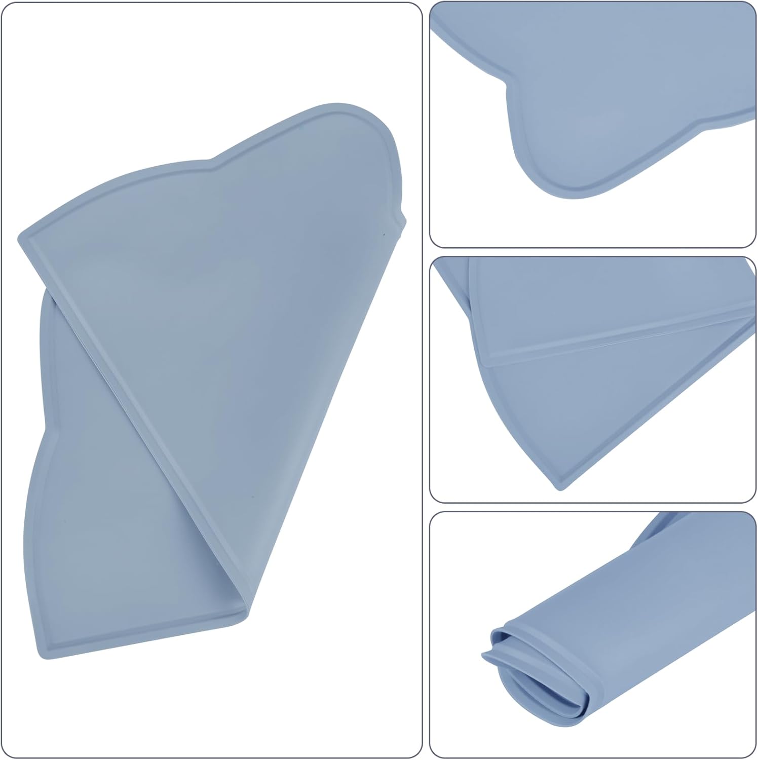 Detalle de Emwel Cat Food Mat: Thin Silicone Bowls Placemat for Small Cats