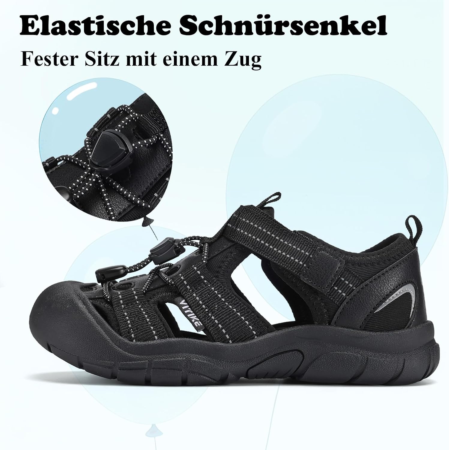 Detalle de JMFCHI SPORTS Unisex Kinder Sandalen – breite Zehenbox, atmungsaktiv, leichte Sommerschuhe
