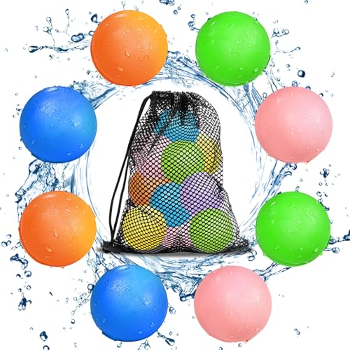 Globos de Agua Reutilizables Smasiagon – Pack de 8 bolas magnéticas auto-sellantes