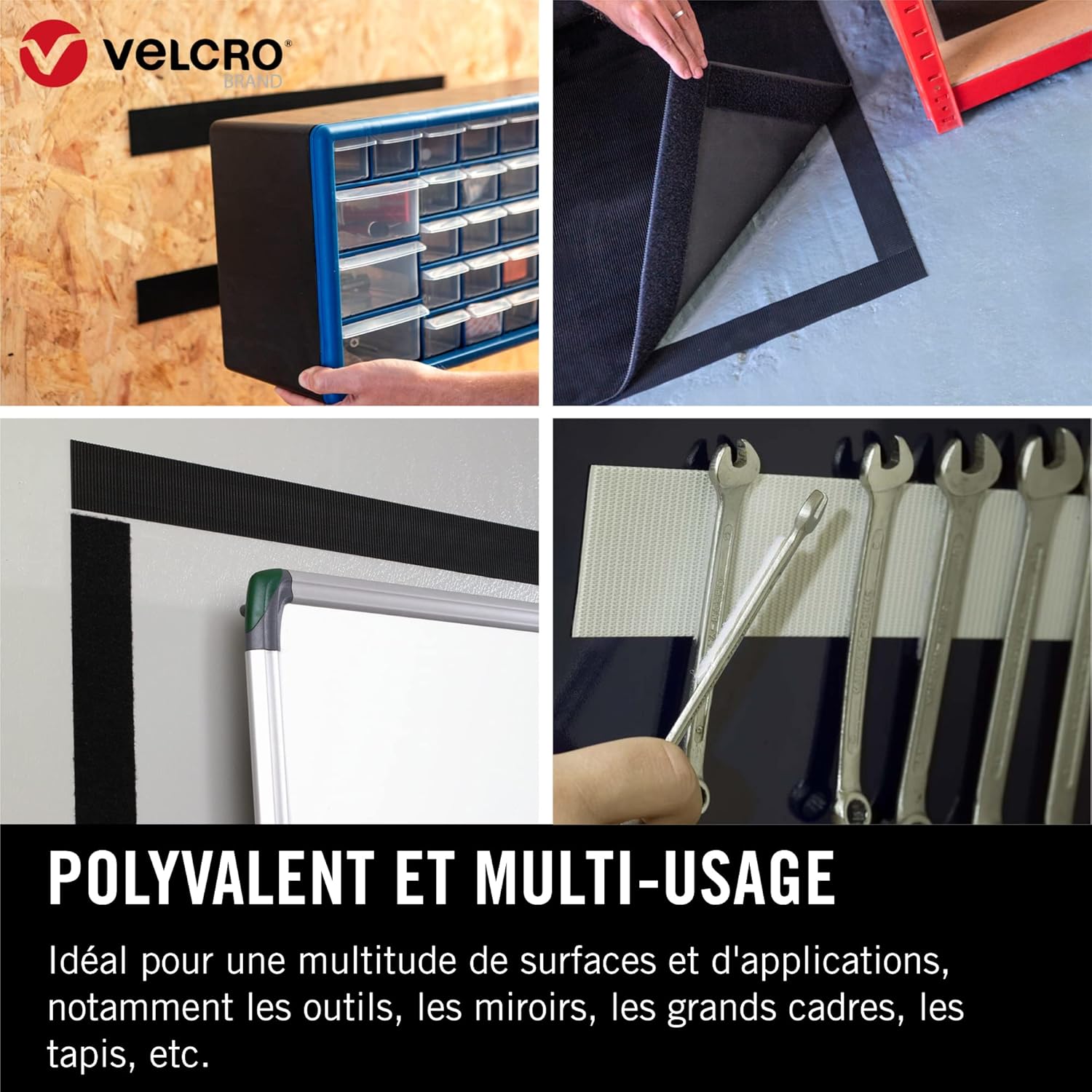 Thumbnail 3 de VELCRO Brand rouleau adhésif auto-agrippant industriel double face noir (50 mm x 2,5 m)