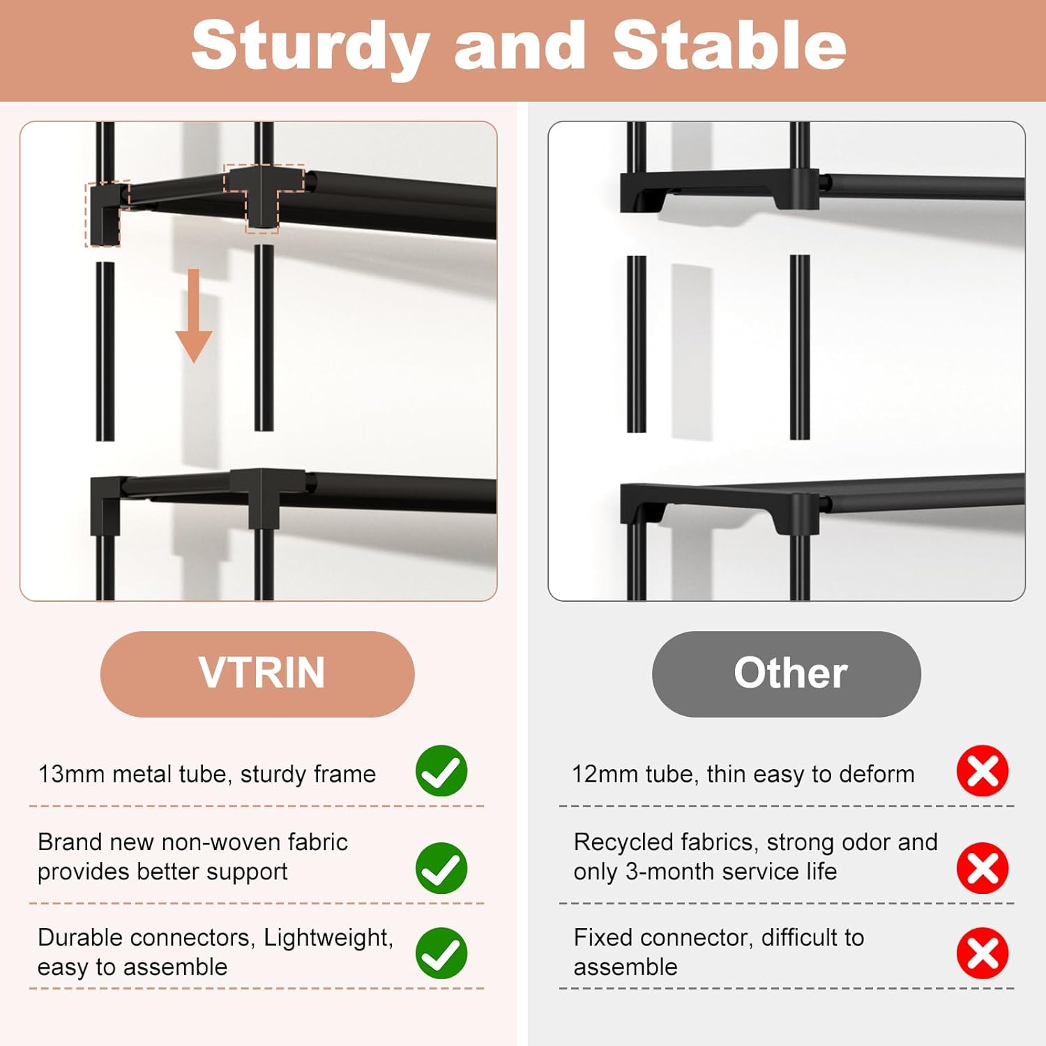 Thumbnail 5 de VTRIN 10-Tier Shoe Rack 68" Tall