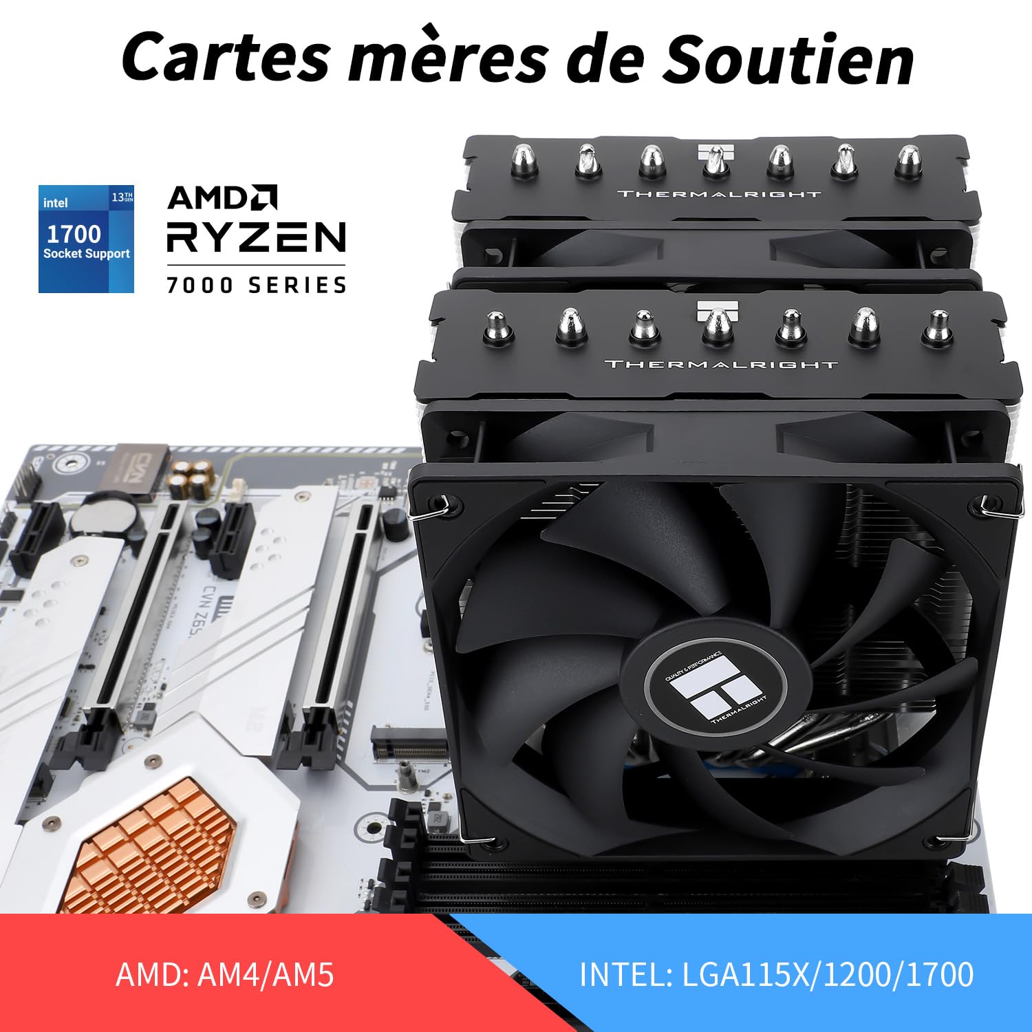 Detalle de Thermalright Phantom Spirit 120 SE CPU-Luftkühler (PS120SE) mit 7 Heatpipes, Dual 120mm PWM-Lüfter