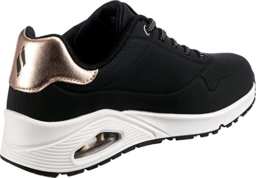 Detalle de Skechers Donna Uno Shimmer Away Trainers – Black Durabuck 38 EU