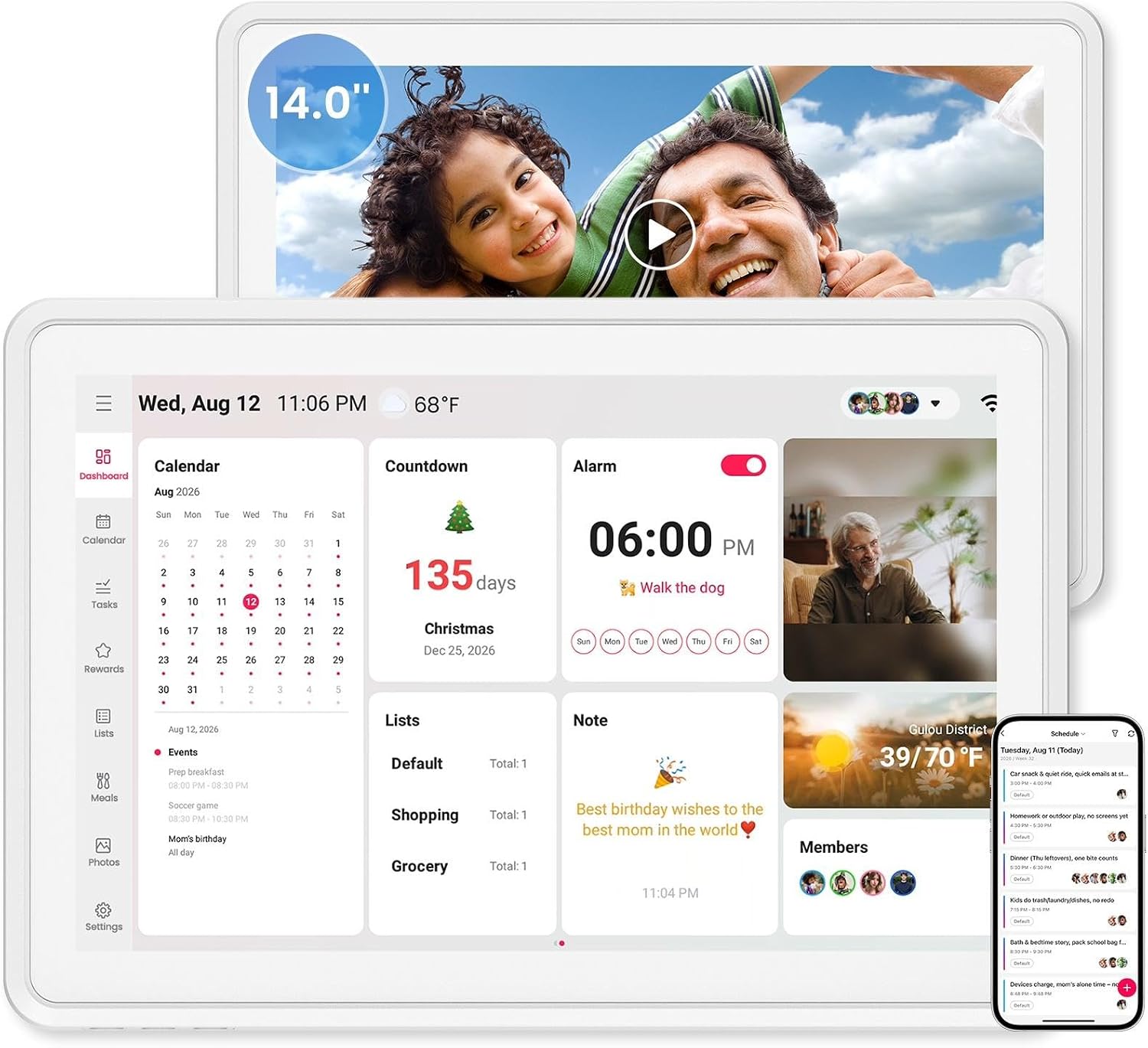 Detalle de Skyzoo Digital Calendar 14-Inch Touchscreen