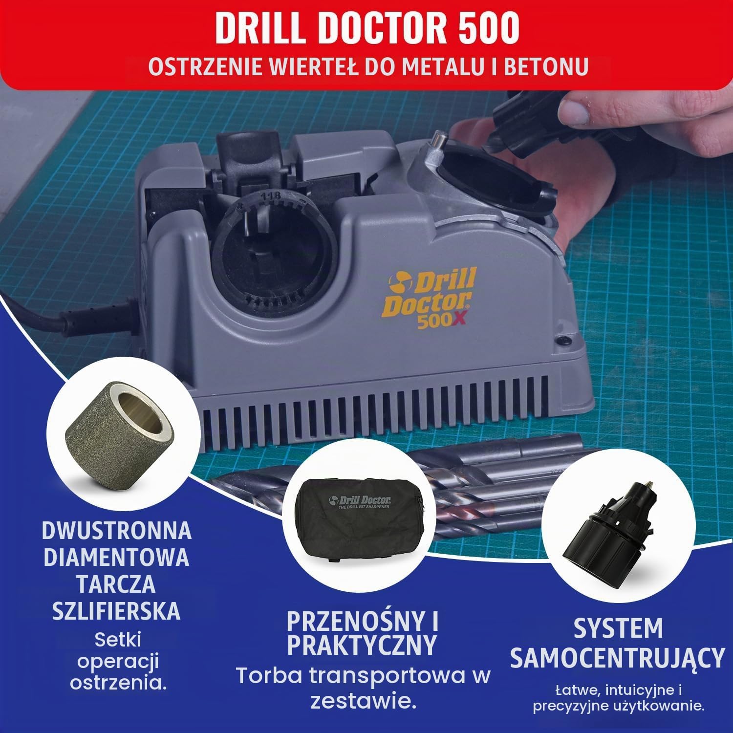 Detalle 2 de Tivoly 500X – ostrzałka do wierteł, 500 obr./min, zasilanie 220 V