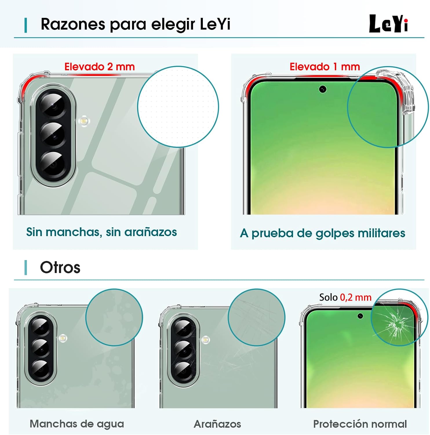 Thumbnail 5 de LeYi Funda Galaxy A56 5G Transparente