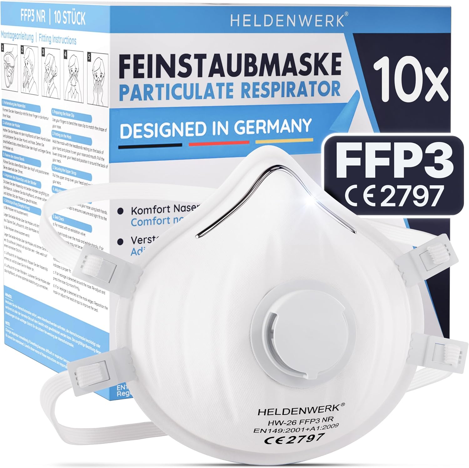Detalle de HELDENWERK FFP3 Maske mit Ventil