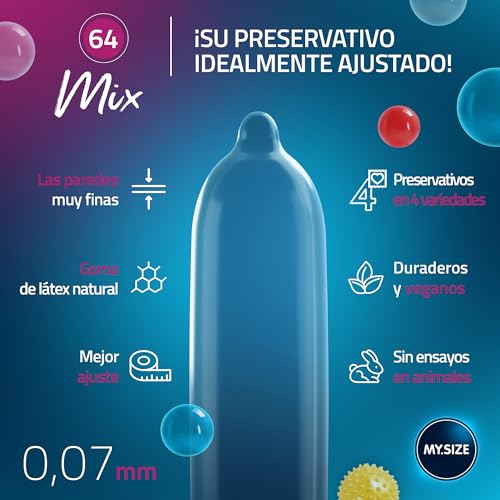 Detalle 2 de My Size Mix préservatifs taille 64 mm, 28 pièces ⚙
