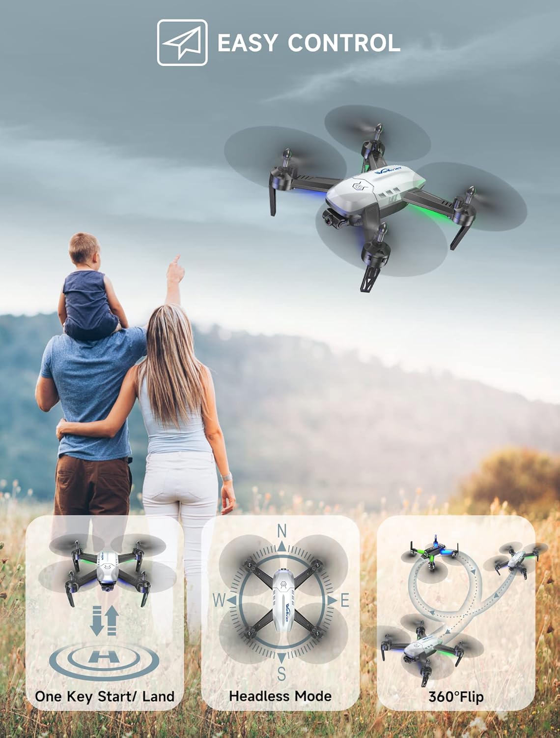 Thumbnail 4 de Wipkviey T6 Drone with Camera (1080P HD) – Long-distance FPV quadcopter for adults and beginners