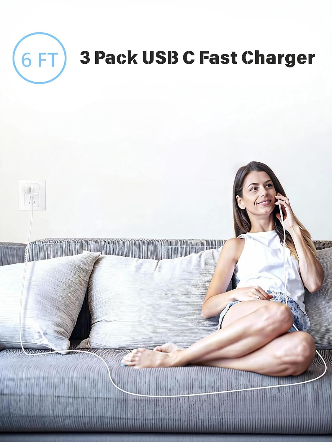 Thumbnail 5 de 3 Pack Fast Charger iPhone 6ft